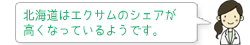 北海道はエクサムのシェアが高くなっているようです。