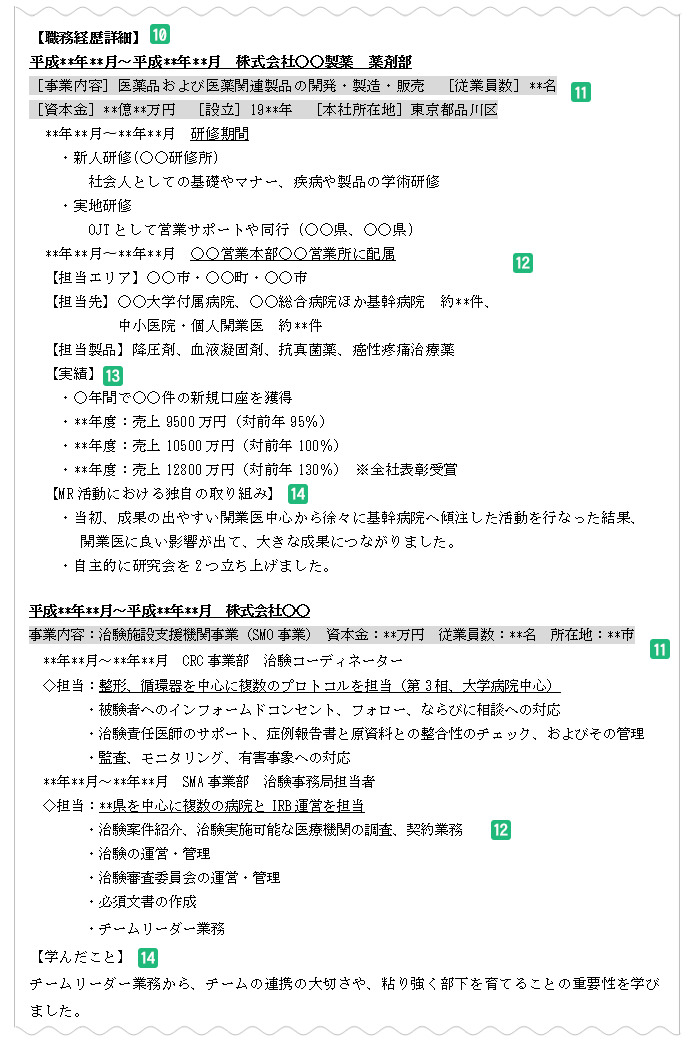 職務経歴詳細